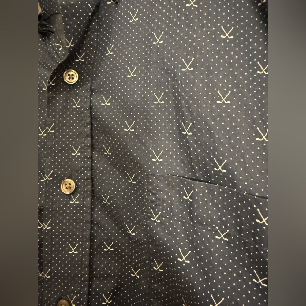 Hickey Freeman Cotton Classic Blue Golf Button Up - Men's Size XL - Picture 3 of 6